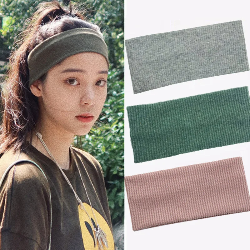 

Exercise Hair Band Female Online Influencer All-Match Sweat-Absorbent Knitted Wool Headband Headscarf for Women