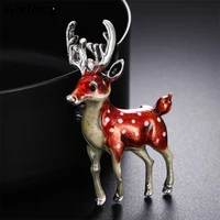 cute small deer brooches for women bucks sika deer animal brooch pin coat accessories kids and woman gift