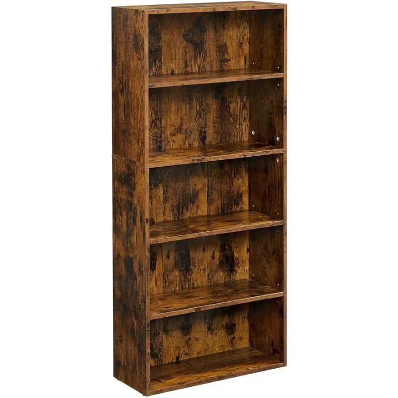

VASAGLE Bookshelf, 5-Tier Open Bookcase with Adjustable Storage Shelves, Floor Standing Unit, Rustic Brown ULBC165X01