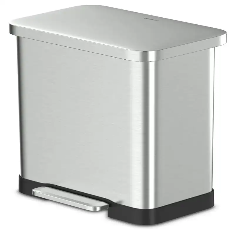 

20 Gallon Trash Can, Stainless Steel Step On Kitchen Trash Can, Stainless Steel Garbage Bin Kitchen Bathroom Toilet Trash Can Be