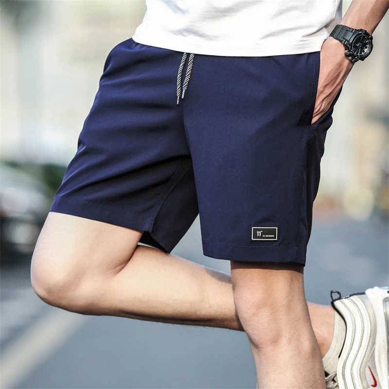 

Five-Point Rope Elastic Shorts Solid Color Four-Way Elastic Comfortable Sports Leisure Running Loose Plus Size Pants
