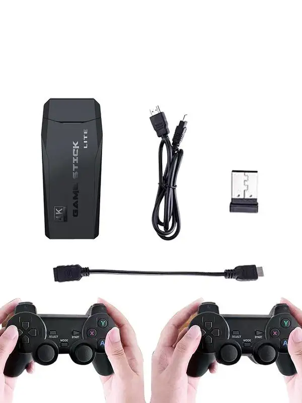 

Игровая консоль 4K HD 2,4G, двойной беспроводной контроллер для PS1/F C/GB A Retro TV Dendy, игровая консоль, 10000 игр