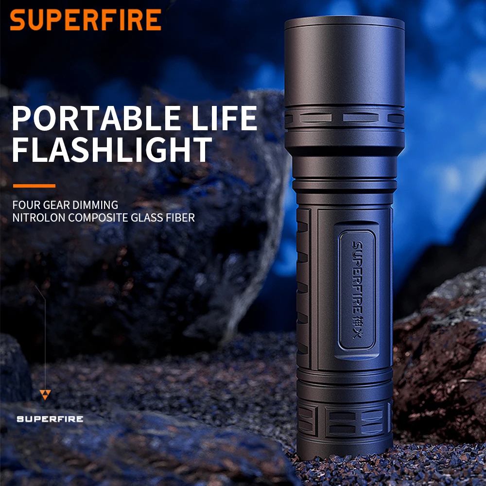 

SUPERFIRE фонарик, светодиодный фонарик 18650, 800 мАч, USB, аккумуляторный, для повседневного использования, водонепроницаемый, мини-фонарь