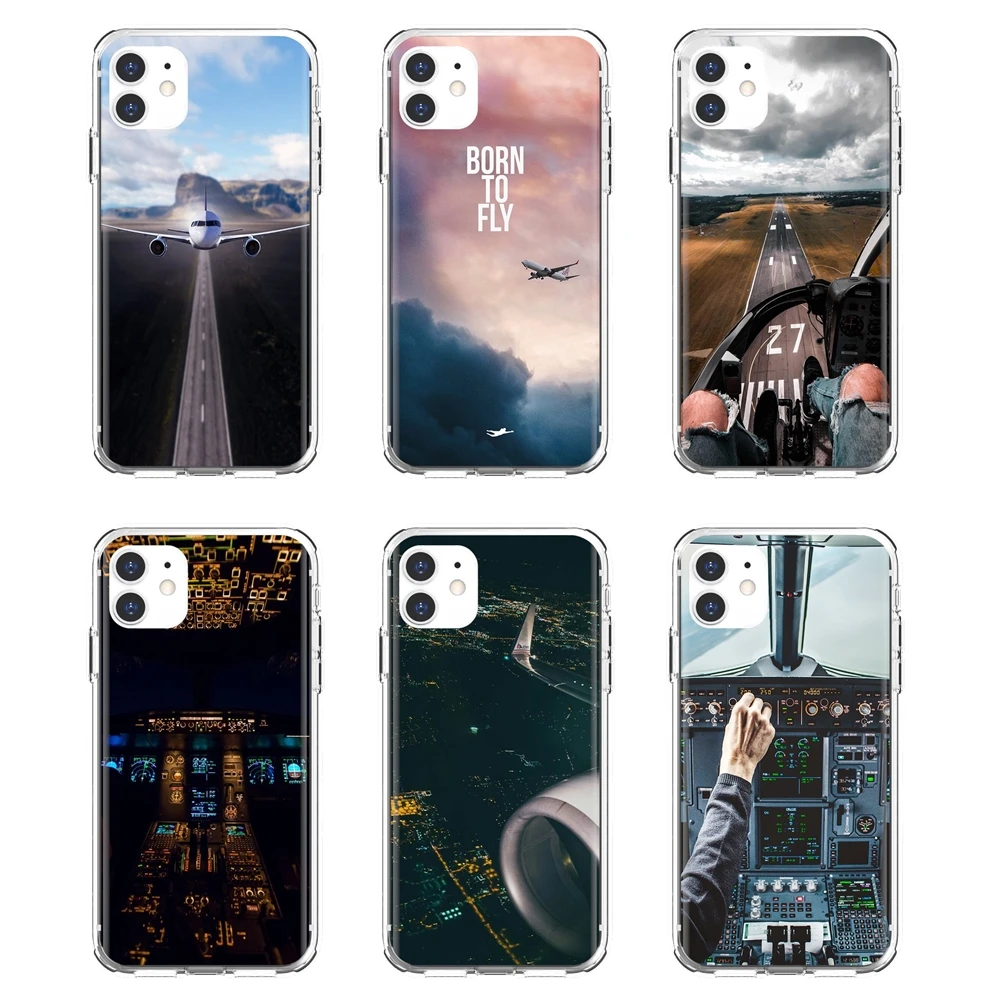 

For iPod Touch iPhone 10 11 12 Pro 4S 5S SE 5C 6 6S 7 8 X XR XS Plus Max 2020 Bore to fly Pilot Plane travel Housing
