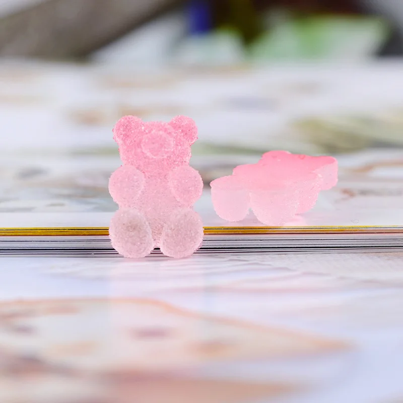 

10 шт., мягкие карамельные медведи, смоляные кабошоны, подвески с плоской задней частью, резиновые животные, сделай сам, украшения для скрапбукинга, аксессуары для головных уборов