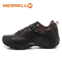original merrell gore tex outdoor mens camping genuine leather hiking shoes for male coffee mountaineer climbing sneakers 39 46