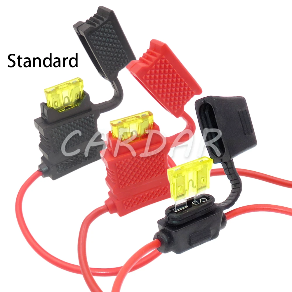 

1 Set Medium Auto Waterproof In-line Blade Type Fuse Holder 14AWG 17AWG Standard Middle Fuse Box with Cover