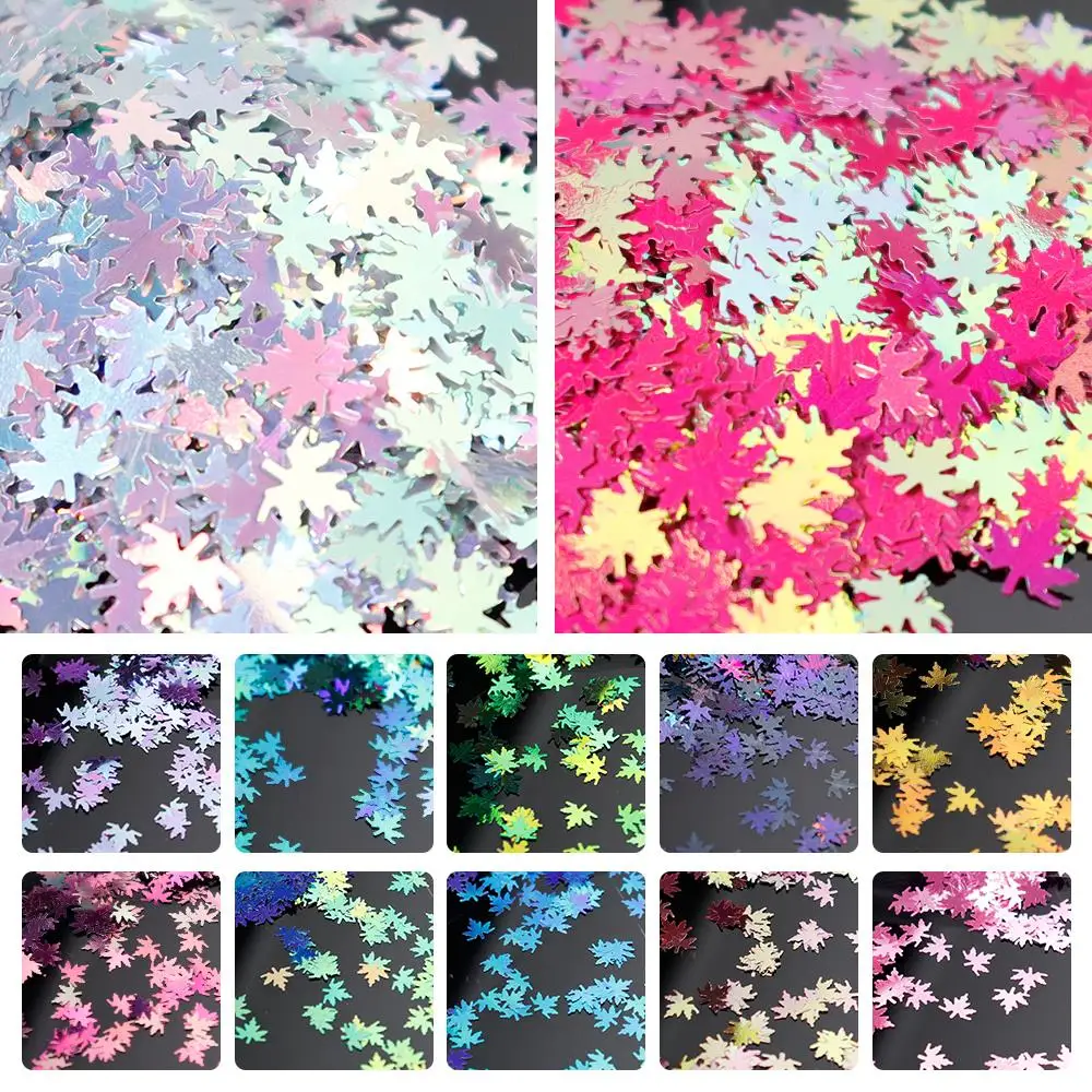 

10g/Bag Maple Leaf Chameleon Nail Glitter 3D Iridescent Hexagon Irregular Slices Flakes Paillettes Nail Art Glitter Sequins #PD&
