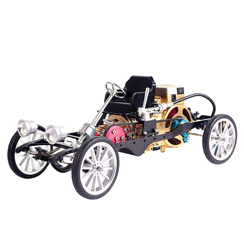 

-DIY Assembly Engine Model All-Metal Single-Cylinder Engine Car Mini Vehicle Building Kit Desk Engine For Adults