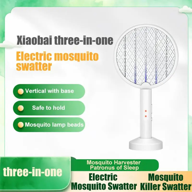 

2 In 1 Electric Mosquito Killer Lamp Fly Mosquito Swatter Bug Zappers Anti Insects Killer Zapper USB Rechargeable Repellents