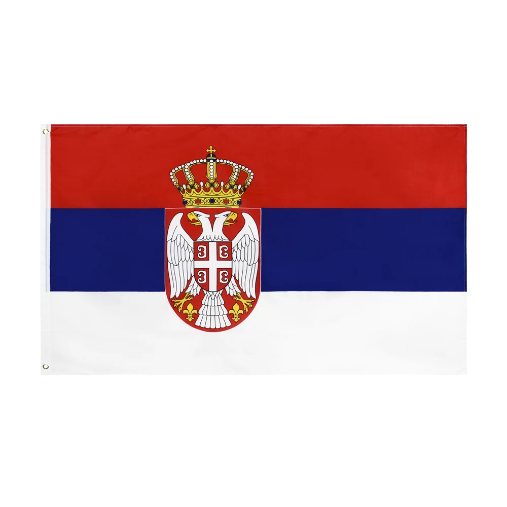 

FLAGJM 90x150cm SRB RS Republika Srbija Serbia Flag For Decoration Red Blue White Slavic Traditional Color Flagpole