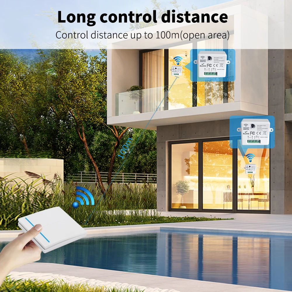 GERMA WIFI мини-переключатель Tuya Smart Life APP контроллер RF 433 МГц DIY релейный модуль умный