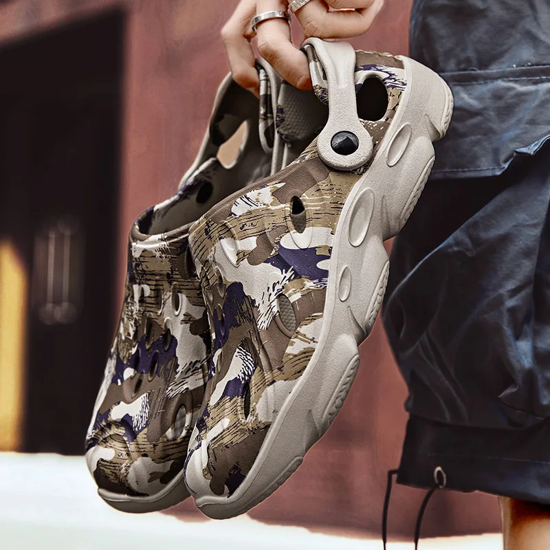 

Summer Garden Clogs Camouflage Men's Sandals Men Shoes Beach Outdoor Antiskid Sports Slippers Hiking Sandals Men 46 48