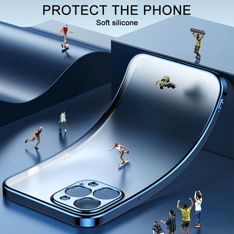 Роскошный прозрачный чехол с квадратной рамкой для телефона iPhone 11 12 13 Pro Max Mini XS X XR