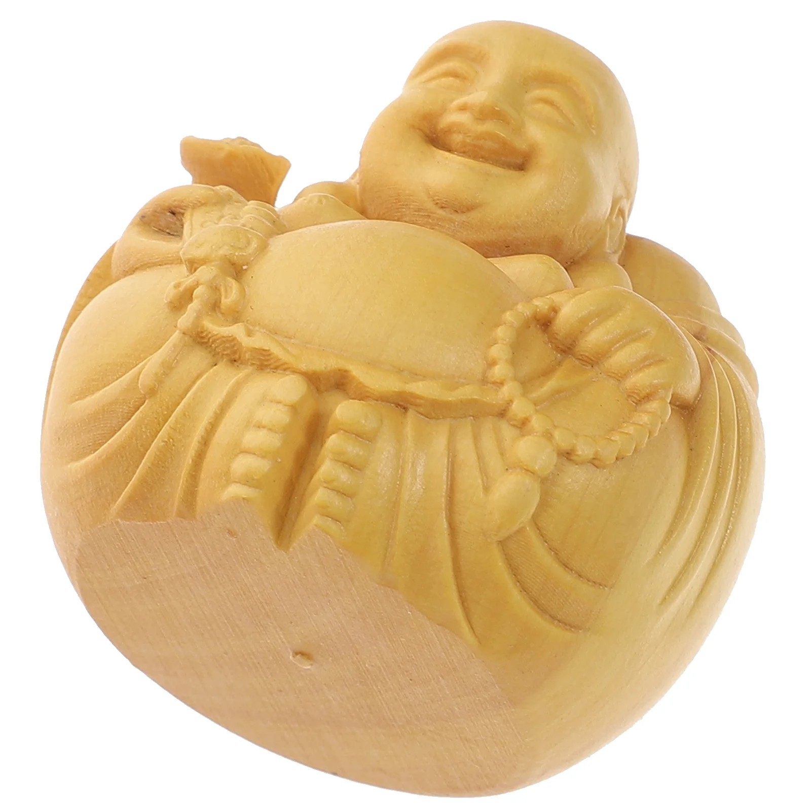 

Trinkets Statue Maitreya Modeling Adornment Wooden Carved Decoration Figurine