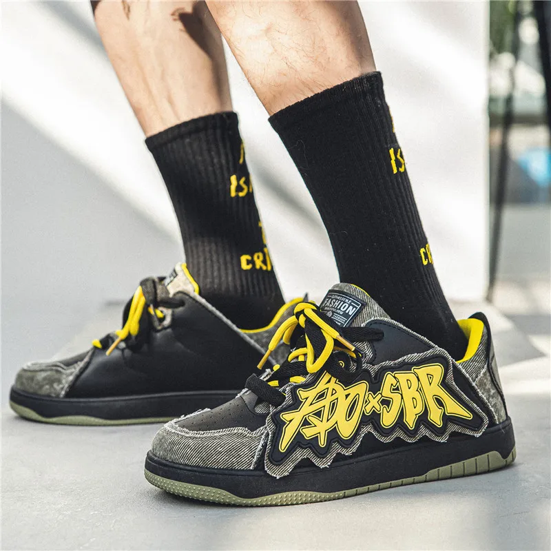 

Men Casual Sneakers Personalized Design Running Sport Shoes Tennis Shoes Skateboard Shoe Trainers Skate Flats Walking Sneakers