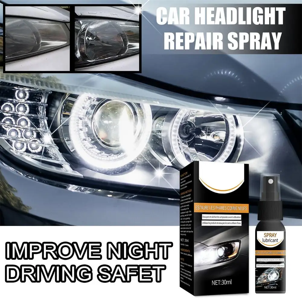 

Car Headlight Repair Fluid 30ml Headlight Coating Agent Light Headlight Lampshade Refurbishment Fluid Headlight Scratch Spray