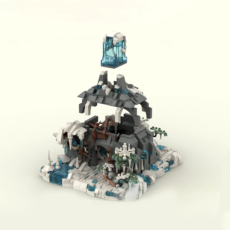 Фото Конструктор MOC «Пещера снежного тролля» (1279 деталей) по мотивам фэнтези-фильмов, креативные строительные блоки, коллекционная модель для сборки, подарок на день рождения, украшение для дома №2