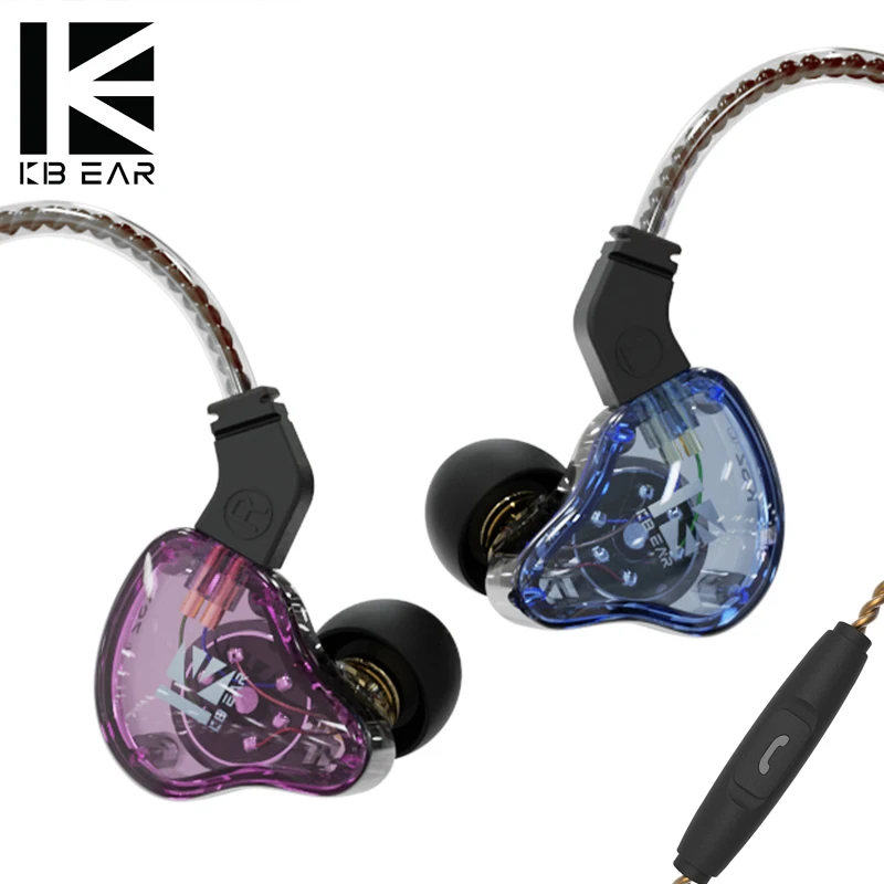 Наушники-вкладыши KBEAR KS2 Hybrid DD + BA, Hi-Fi наушники, проводные наушники, спортивные Игровые наушники, гарнитура KBEAR KS1 Lark Aurora ks2 IEMs