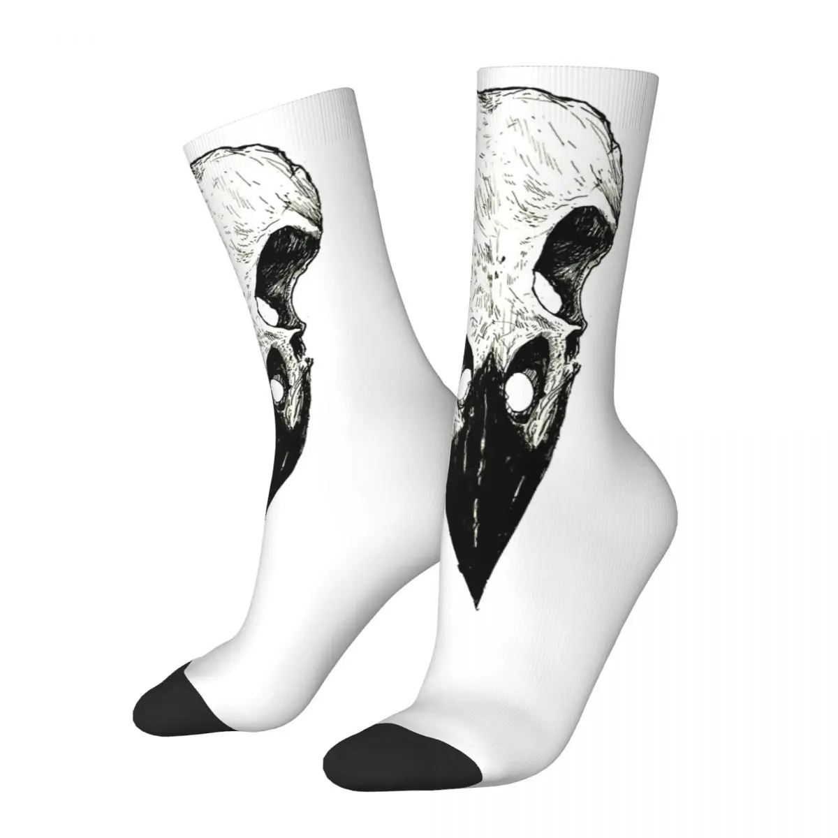 

Забавные счастливые мужские Компрессионные носки с вороном и черепом в винтажном стиле Харадзюку уличный стиль новинка Повседневные сумасшедшие носки с принтом в подарок