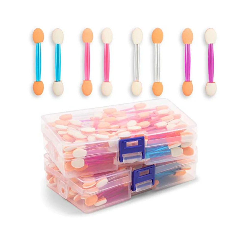 

Sponge Eyeshadow Stick Makeup Tool Disposable Latex Sponge Double-headed Cosmetics Manicure Smudge Brush Stick Makeup Brushes