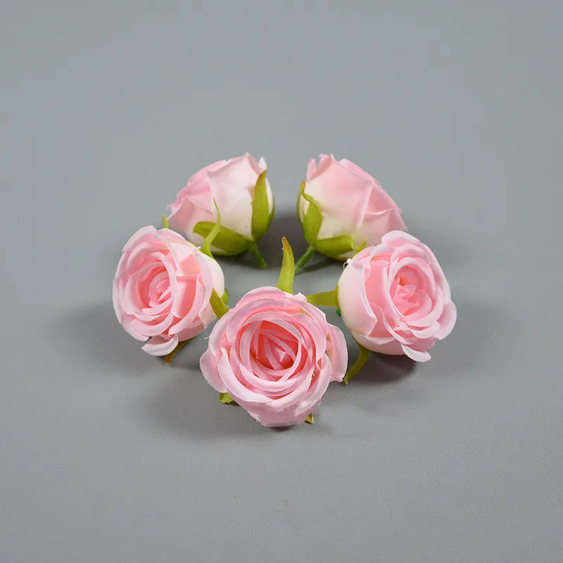 

6Pcs 5.5CM 8Colors Silk Small Rose Bud Flower Heads For DIY Home Wedding Wall Bouquet Decor Handicraft Festival Decoration