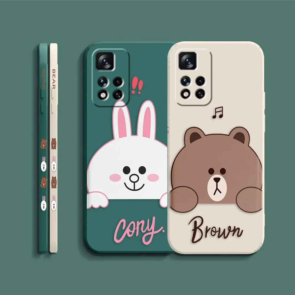 Phone Case For Redmi Note 12 11 11T 11R 11S 10 9T 8 7 PRO PLUS 4G 5G Simple Case Cover Fundas Cqoues Shell Capa Cute Brown Bear