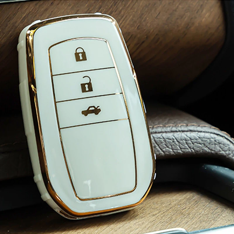 

TPU Car Key Case Protector Shell Cover For Toyota Corolla Camry Prius Prado Rav4 Land Cruiser Avalon Car Key Holder Accessories