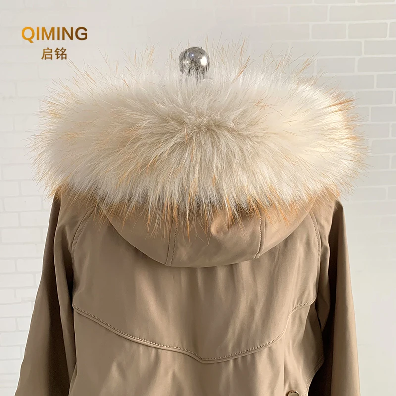 Женский шарф из искусственного меха енота