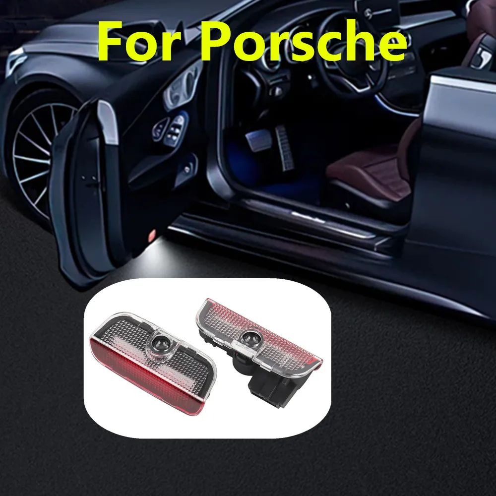 

2x для Porsche Macan 95B Boxster 955 957 958 911, светодиодный автомобильный приветственный предупреждающий логотип, проектор Ghost Shadow Light, аксессуары