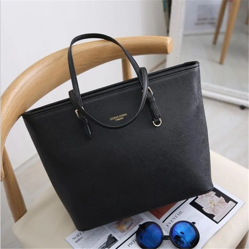 

Big Bag 2023 Fashion Women Pu Leather Handbag Brief Shoulder Bag Tote Shopper Bag Designer Black White Large Capacity Luxury