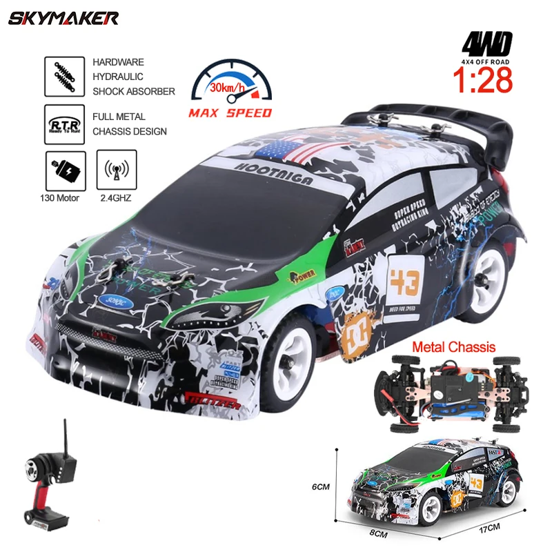 WLtoys K989 RC Car 1/28 RC Car 2.4G 30KM/H High Speed RC Car 4WD RC Race Car RC Sport Racing Car Rally Car Kids Gift