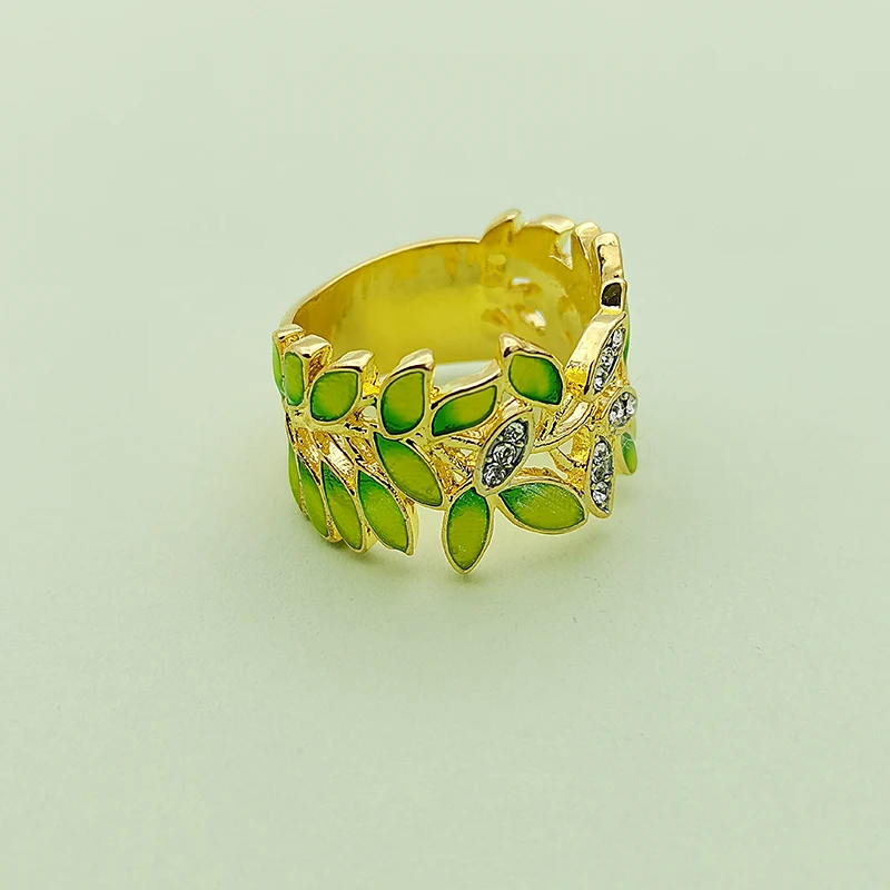

European and American Fashion Trend Punk Style Men's and Women's Rings Copper Gold-plated Drip Oil Pattern Hip-hop Ring Jewelry