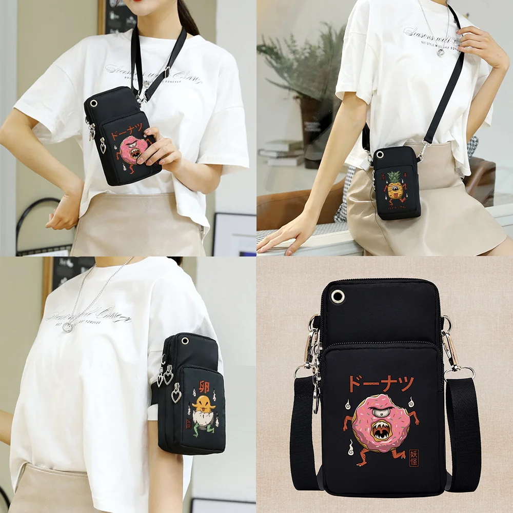 

Universal Mobile Phone Bag Cover Pouch Waterproof Sport Arm Purse Shoulder Bag for Samsung S21 Phone Case Cute Monster Pattern