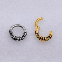 punk daith cartilaged earrings hoop hinged nose rings septum jewelrys conch lobe helix piercing 316l surgical steel 16g