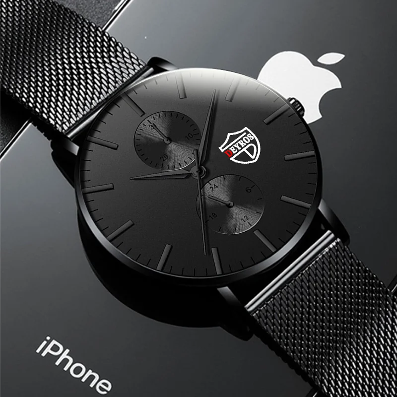 Мужские модные ультратонкие часы reloj hombre 2022, мужские деловые повседневные кварцевые часы с сетчатым ремешком из нержавеющей стали, мужские ...