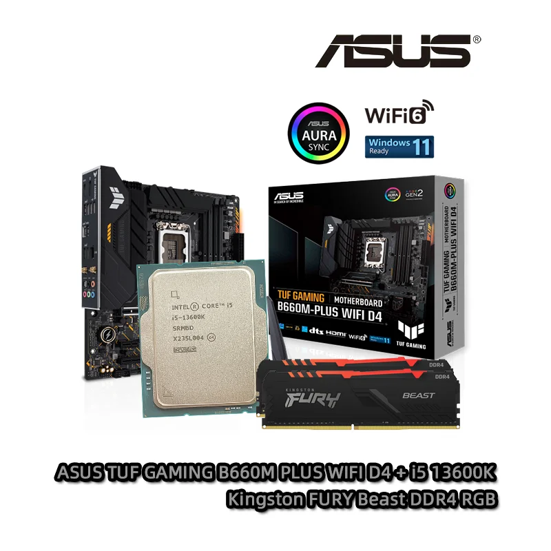 Intel Core i5 13600K CPU + ASUS TUF GAMING B660M PLUS WIFI DDR4 