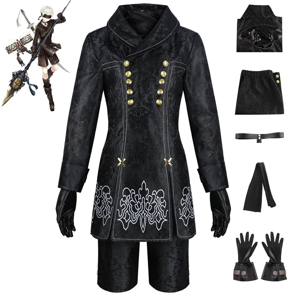 Мужская униформа NieR Automata, пиджак, парик, костюм на Хэллоуин, брюки, перчатки