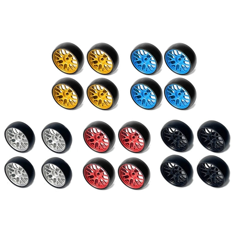 26.5Mm Hard Drift Metal Wheel Rim Tire Tyres For Wltoys 284131 K969 K979 K989 Kyosho Mini-Z 1/28 RC Car Parts