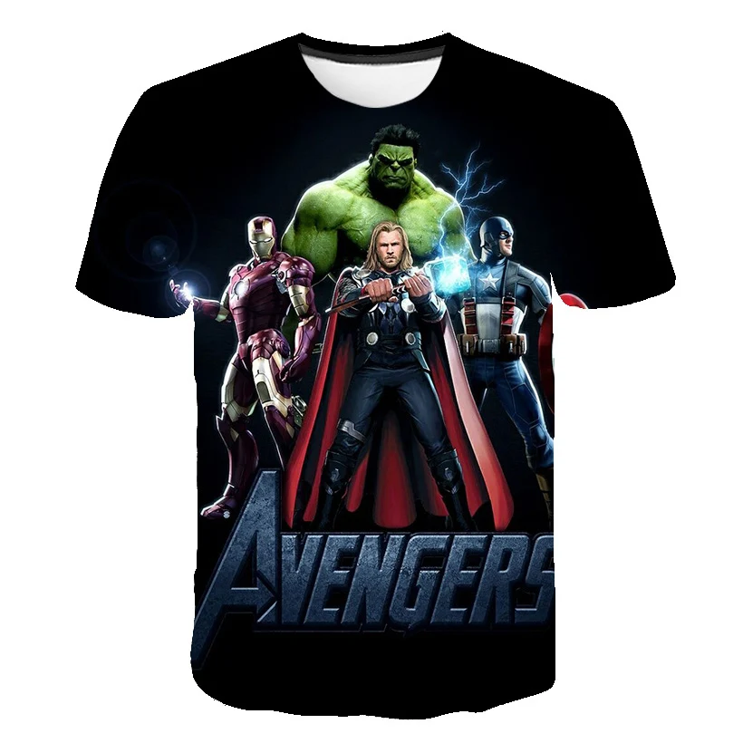 

Hulk Boys Girls Cartoon T shirt Young Children's Marvel Avengers Clothing Kids Summer Harajuku T-shirt Unisex 1-14 Year Tops