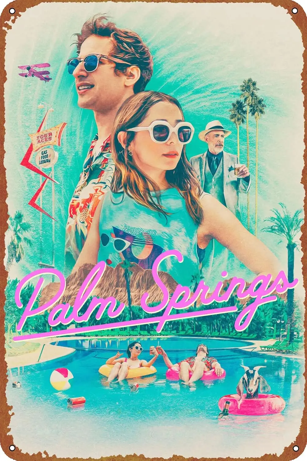 Plm Sprngs Move Плакат Cretve Tn Sgn Metl Ретро Wll Декор для дома Gte Grden Brs Resturnts Cfes Office Store Pubs Club Gf