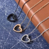 hollow out heart shaped women necklaces pendant fashion simple valentines day gift lovers metal chain party jewelry choker