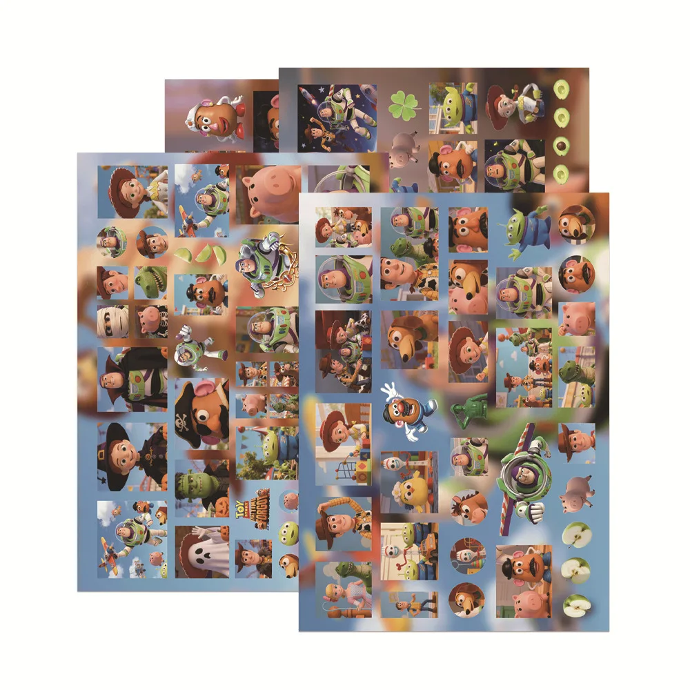 Фото Набор из 8 наклеек Disney Toy Story: милые стикеры с Баззом Лайтером и Вуди, аниме-декали для скрапбукинга, ноутбуков, бутылок для воды №5