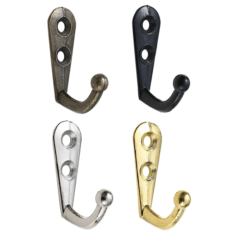 

10pcs/lot Vintage Wall Mounted Single Prong Hook Retro Mini Hangers For Clothes Keys Hat Towel Robe Bathroom Hooks