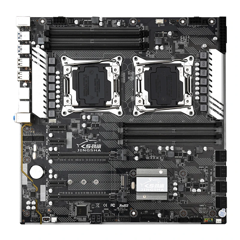 Материнские платы JINGSHA x99 2 гнезда ЦП F2 LGA 2011-3 двойной Gigabit Ethernet SATA3.0 NVMe M.2 8 * DDR4 до 256