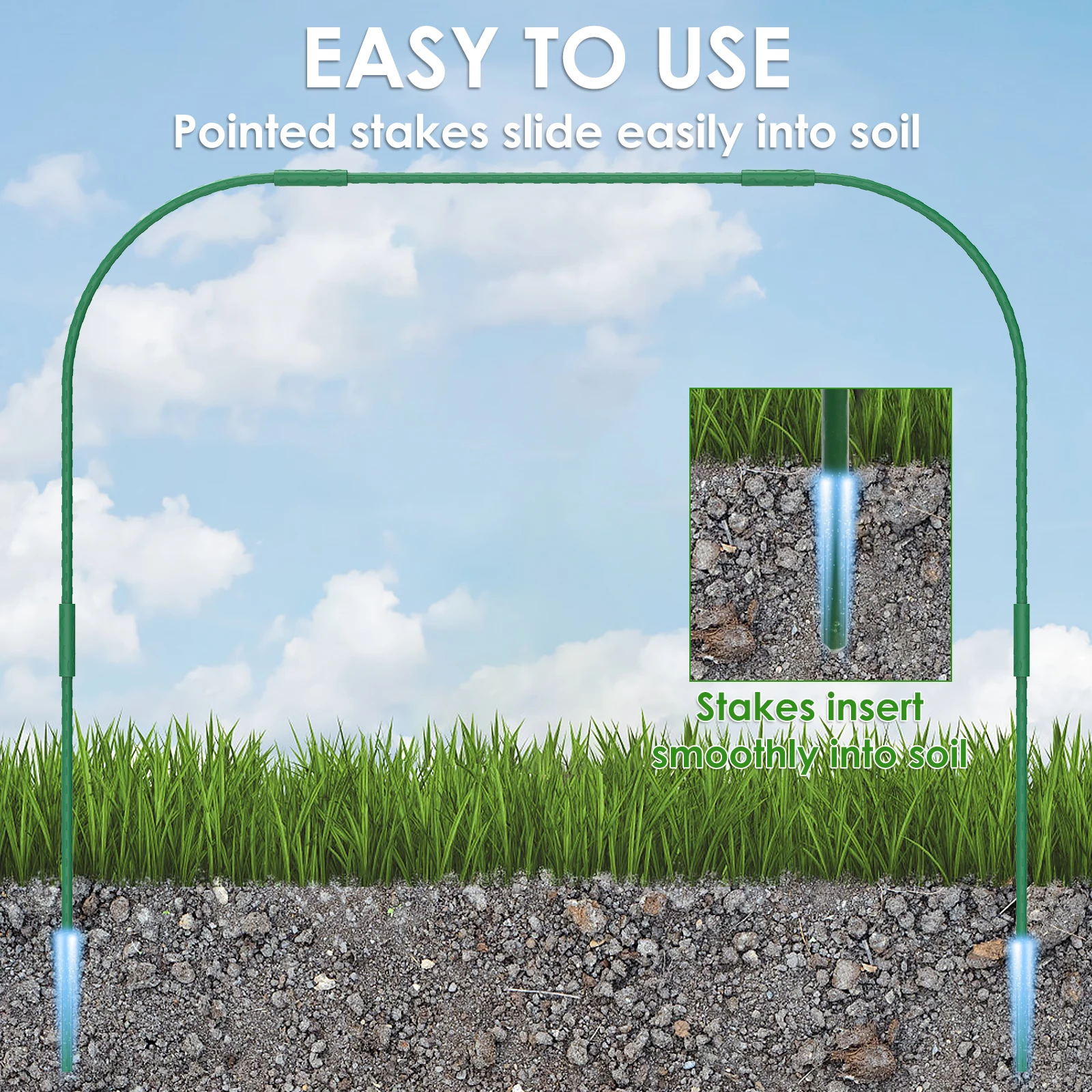 60 шт. Тепличный обруч комплект туннелей для выращивания растений стальная