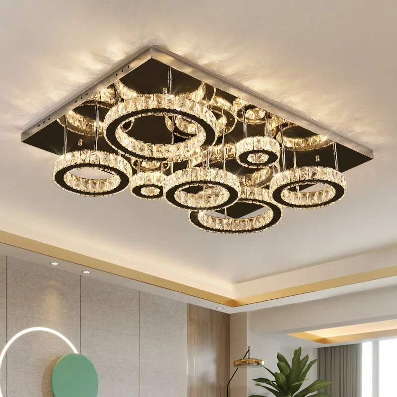 Роскошный серебряный потолочный светильник для гостиной современные - Цена: 76374