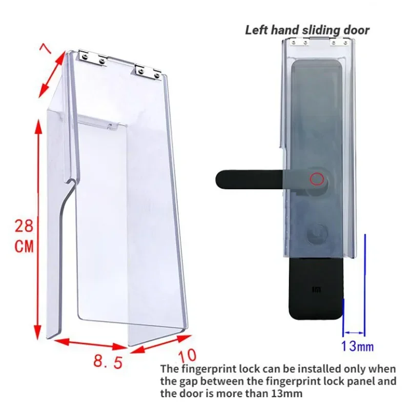 

Умный дверной замок, водонепроницаемый чехол с отпечатком пальца, уличный флип-чехол, прозрачный пластиковый чехол с защитой от дождя, 28 × 10 × 8,5 см