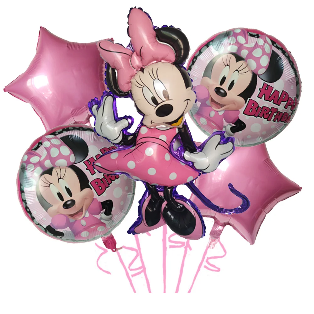 

5 шт. Disney Микки Маус вечерние воздушные шары Минни воздушные шары с номером детский душ украшения для дня рождения детские игрушки подарки