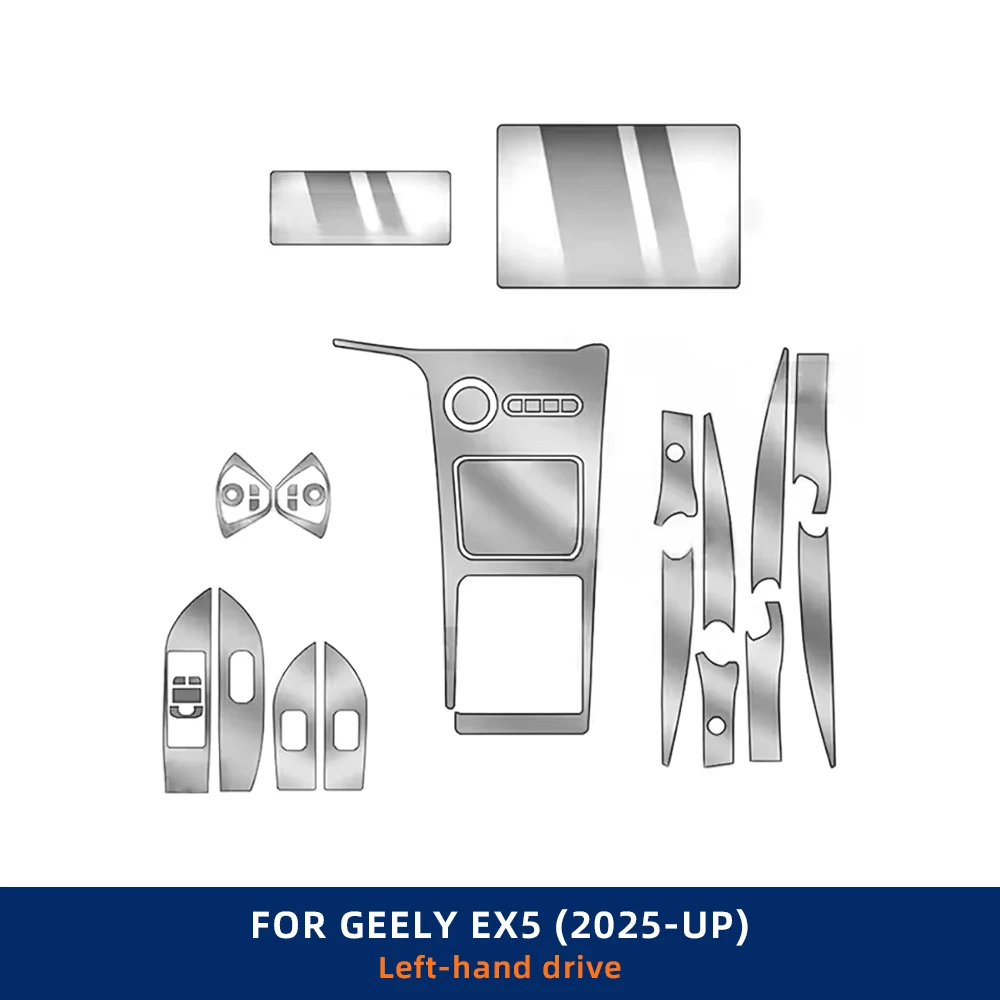 

Для GEELY EX5 E5 2025 ТПУ прозрачная защитная пленка из ТПУ для салона автомобиля, центральное управление, навигационная панель, аксессуары, наклейка
